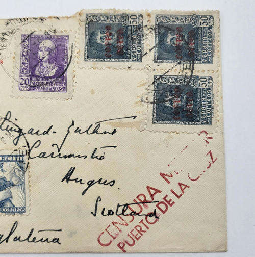 Airmail Spanish civil war cover