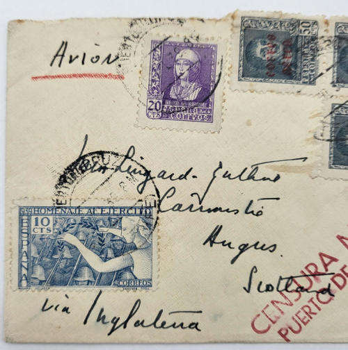 Airmail Spanish civil war cover