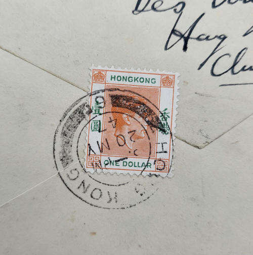 Airmail cover Hong Kong to Johannesburg with one dollar Hong Kong stamp