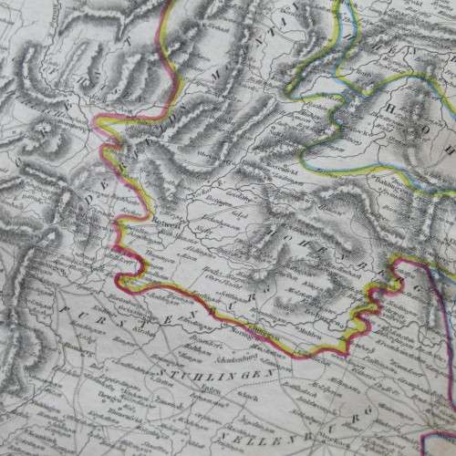 Original 1830`s map of Swabia - published by W. Lizars, Edinburgh - 57 x 47cm