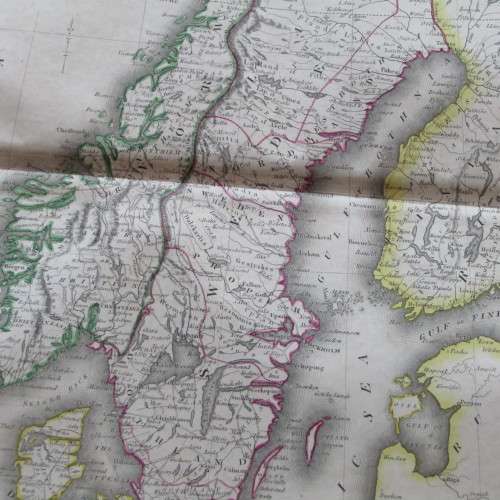 Original 1830`s map of Scandinavia - published by W. Lizars, Edinburgh - 57 x 47cm