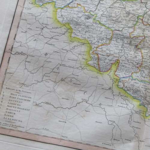 Original 1830`s map of Belgium of the Netherlands - published by W. Lizars, Edinburgh - 57 x 47cm