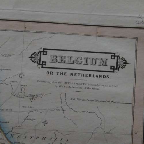 Original 1830`s map of Belgium of the Netherlands - published by W. Lizars, Edinburgh - 57 x 47cm