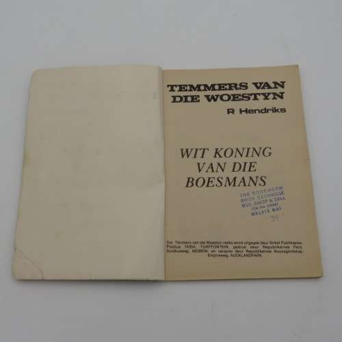 Vintage Afrikaans comic book - Temmers van die Woestyn - R.Hendriks Wit Koning van die Boesmans no 6