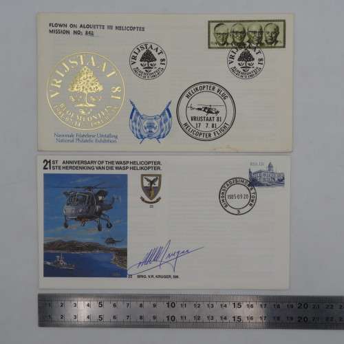 Helicopter Flown cover - Alouette plus Signed WASP Helicopter anniversary cover