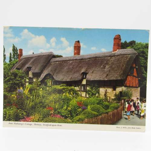 Lot of 16 British postcards - all vintage and each one with a different QE 2 stamp