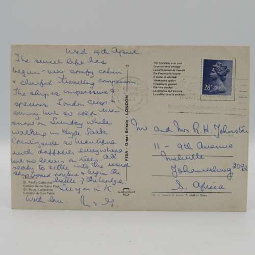 Lot of 16 British postcards - all vintage and each one with a different QE 2 stamp
