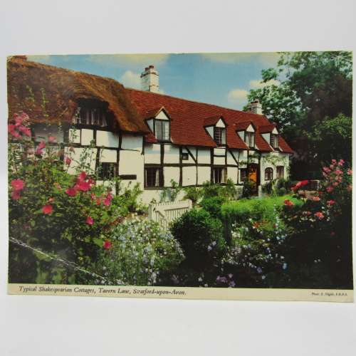Lot of 10 Vintage British postcards - each one with a different stamp