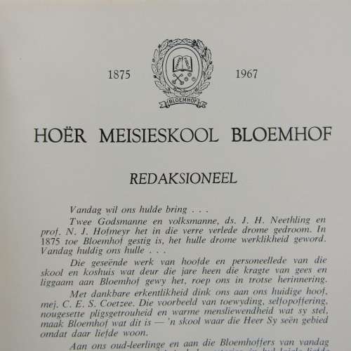 1967 Bloemhof High School year book