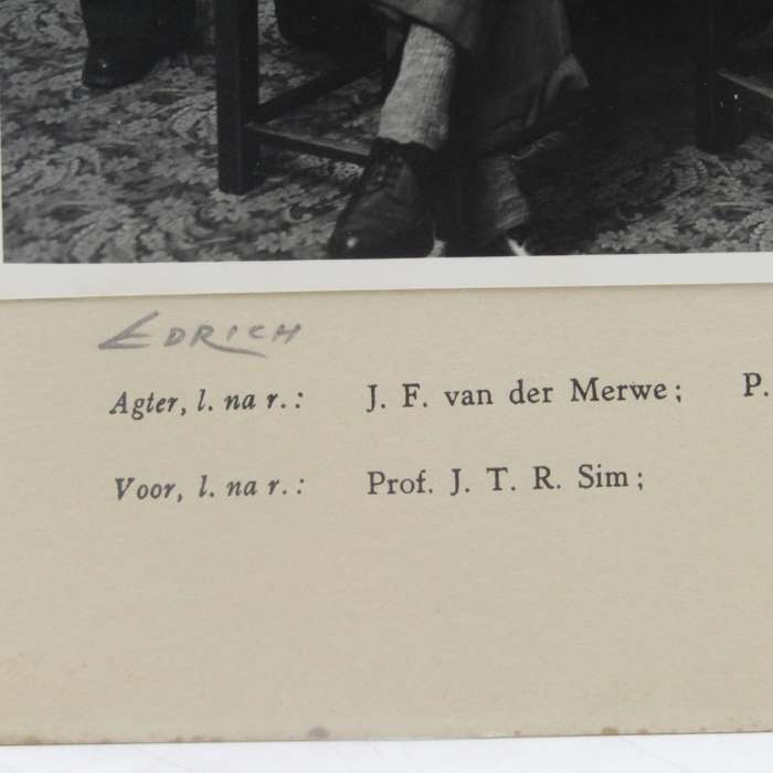 Photo of Agricultural Maters degree students of University of Stellenbosh 1953-1954 with names