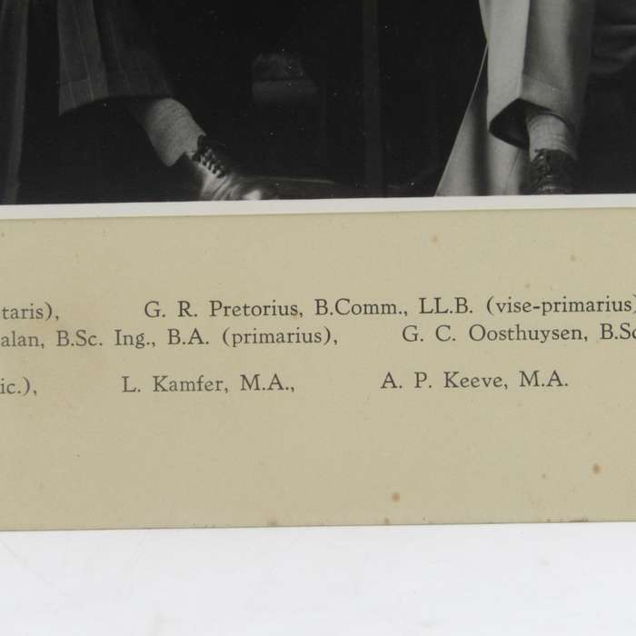 1954 Photo of House Committee of House Marais at Stellenbosch University with names