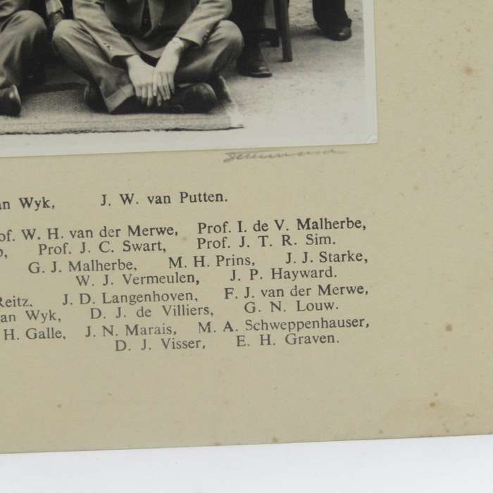1952 Photo of Agriculture Students and Lecturers of Stellenbosch University with names