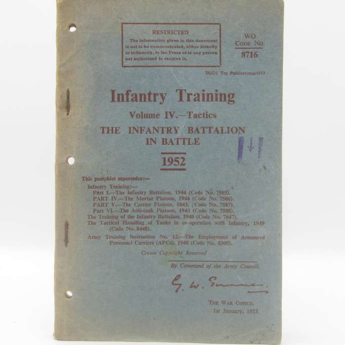 1952 Infantry Training Volume IV - Tactics handbook