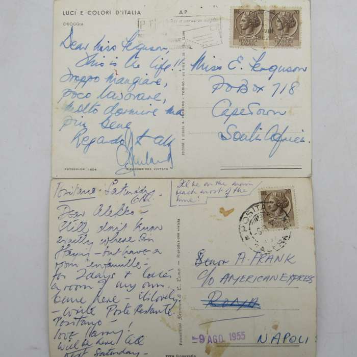 Lot of 33 Italy postcards - all vintage and all with Italian stamps