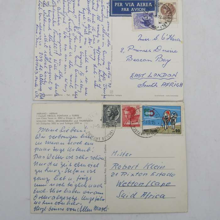 Lot of 33 Italy postcards - all vintage and all with Italian stamps