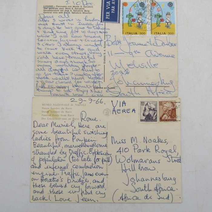Lot of 33 Italy postcards - all vintage and all with Italian stamps