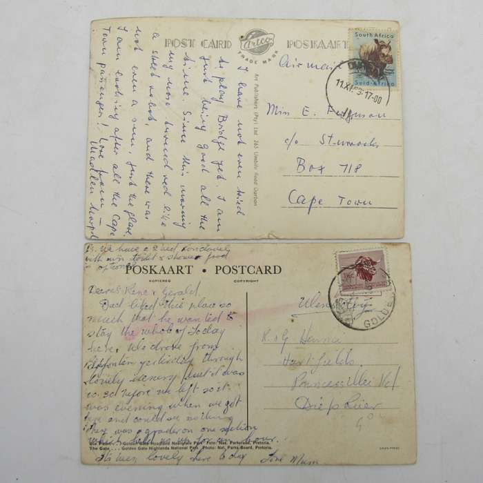 Lot of 32 South Africa postcards - all vintage and with different stamps