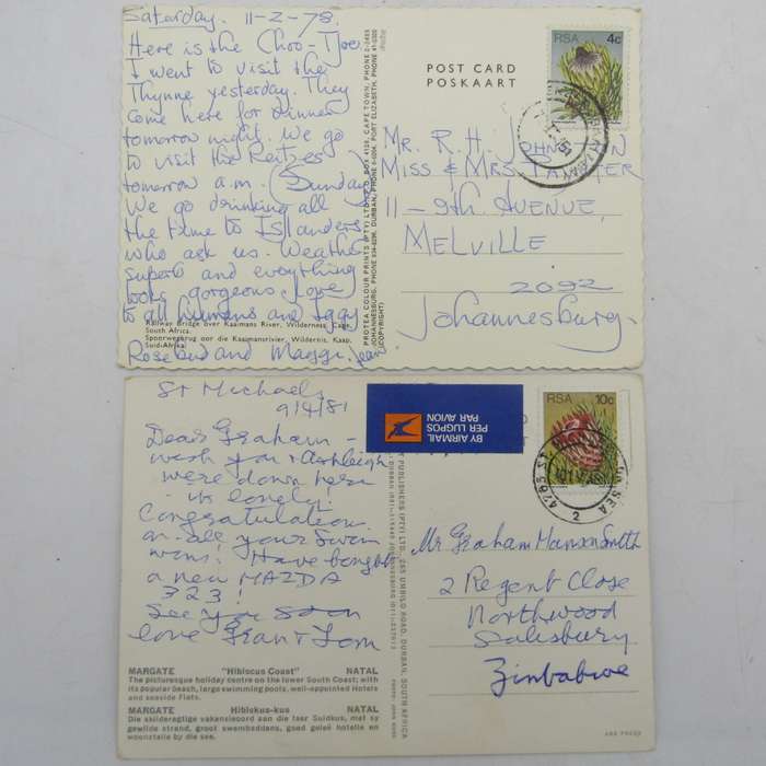 Lot of 32 South Africa postcards - all vintage and with different stamps