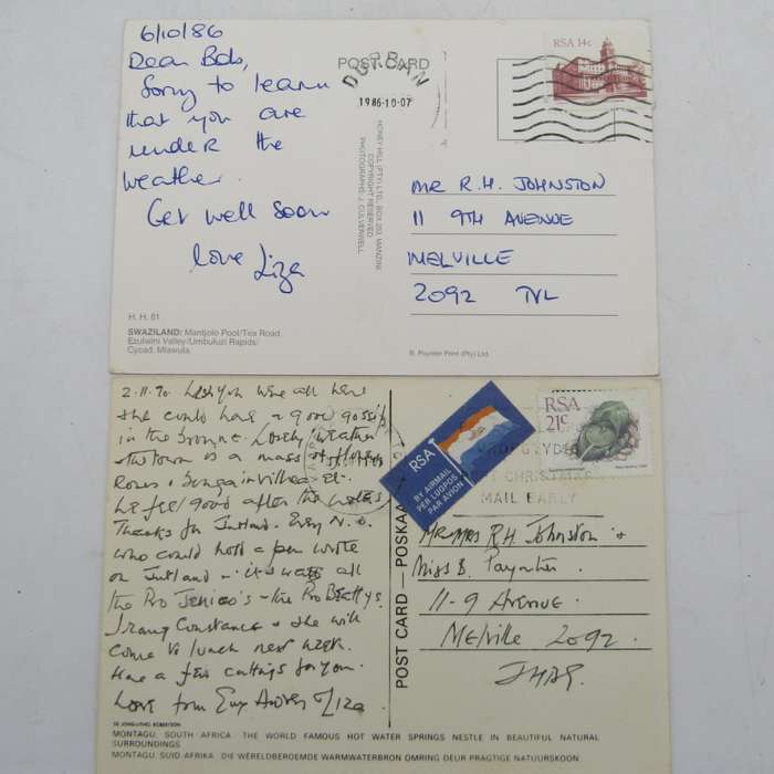 Lot of 32 South Africa postcards - all vintage and with different stamps