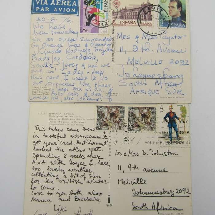 Lot of 37 Vintage Spanish postcards - all used with stamps