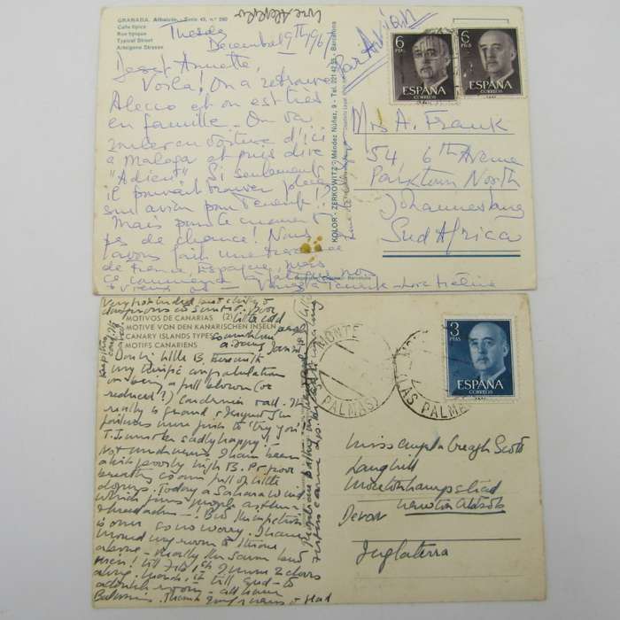 Lot of 37 Vintage Spanish postcards - all used with stamps