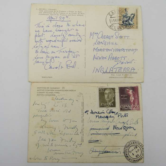 Lot of 37 Vintage Spanish postcards - all used with stamps