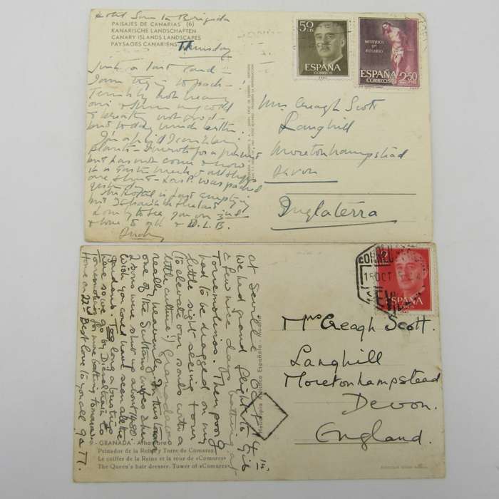 Lot of 37 Vintage Spanish postcards - all used with stamps