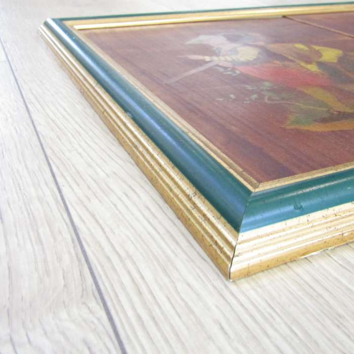 Pair of Antique wooden hanpainted cabinet inserts