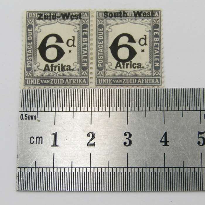 South West Africa Postage due pair of 6d stamps SACC 9 mint hinged