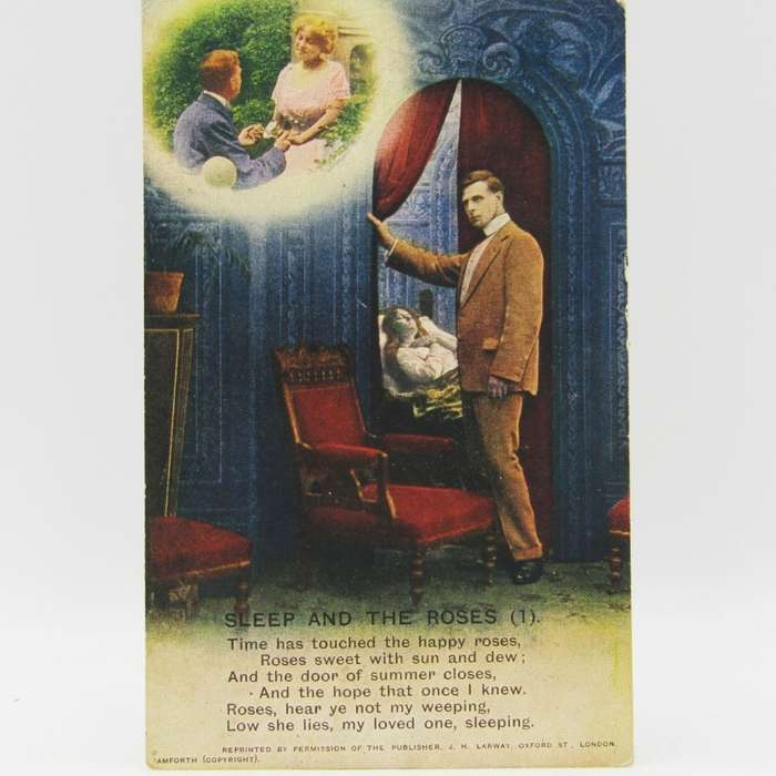 Vintage memorial postcard colorized `Songs` Series 5106/1