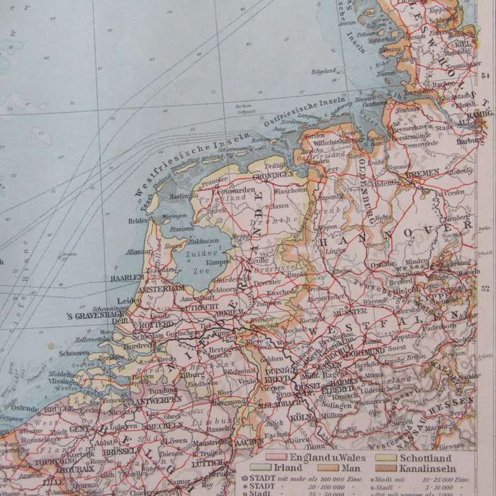 1901 Map of Great Britain and Ireland on A2 - Scaled 1 : 3000 000