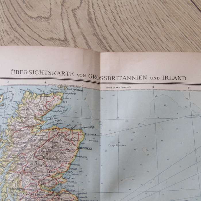 1901 Map of Great Britain and Ireland on A2 - Scaled 1 : 3000 000