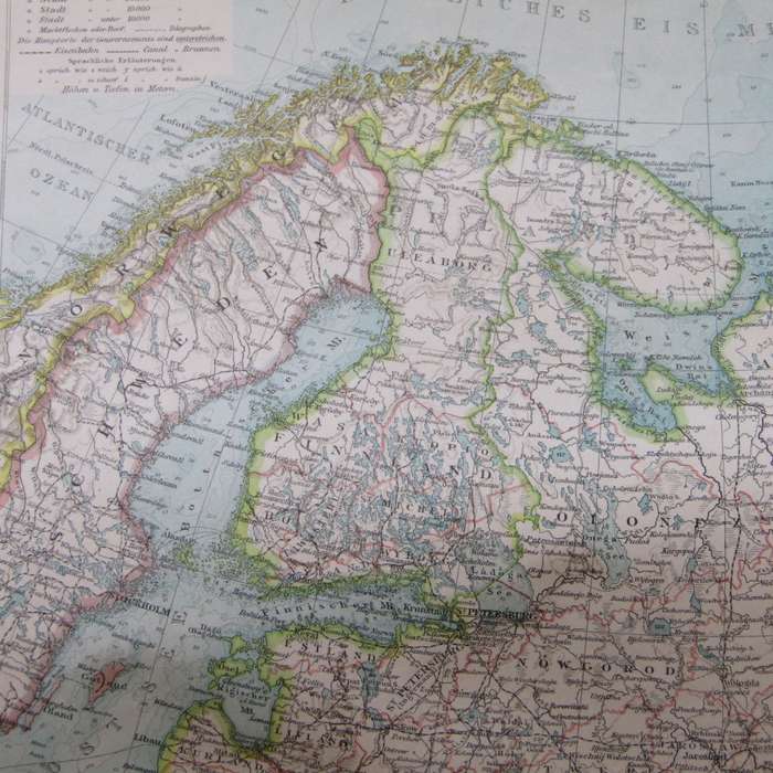 1901 Map of European Russia - on A2 - Scaled 1 : 8700 000