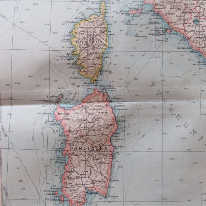1901 Map of Italy on A2 - 1 : 500 000 scale