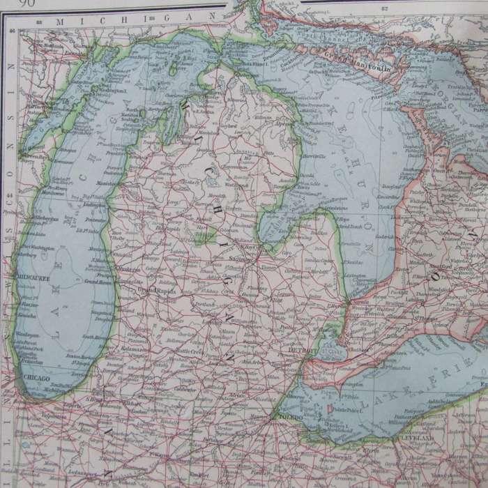 1901 Map of the North Eastern states of the North American Union
