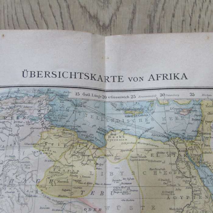 1901 Map of Africa on A2 - 1 : 23 000 000 scale