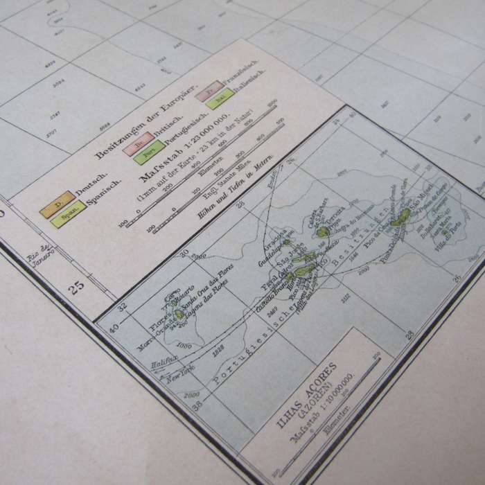 1901 Map of Africa on A2 - 1 : 23 000 000 scale