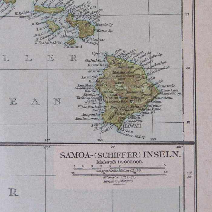1901 Map of the Polynesian Island group and the South Pole area - A3