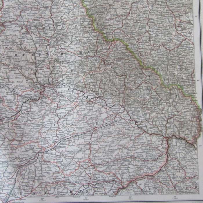 1901 Map of North & middle Bayern on A2 - Scaled 1 : 750 000