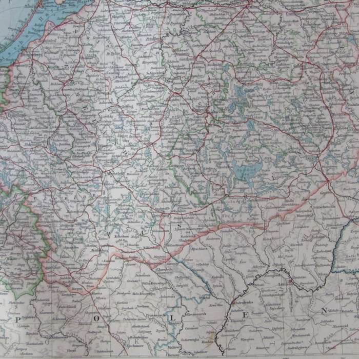 1901 Map of West and East Prussia on A2 - Scaled 1 : 1 000 000