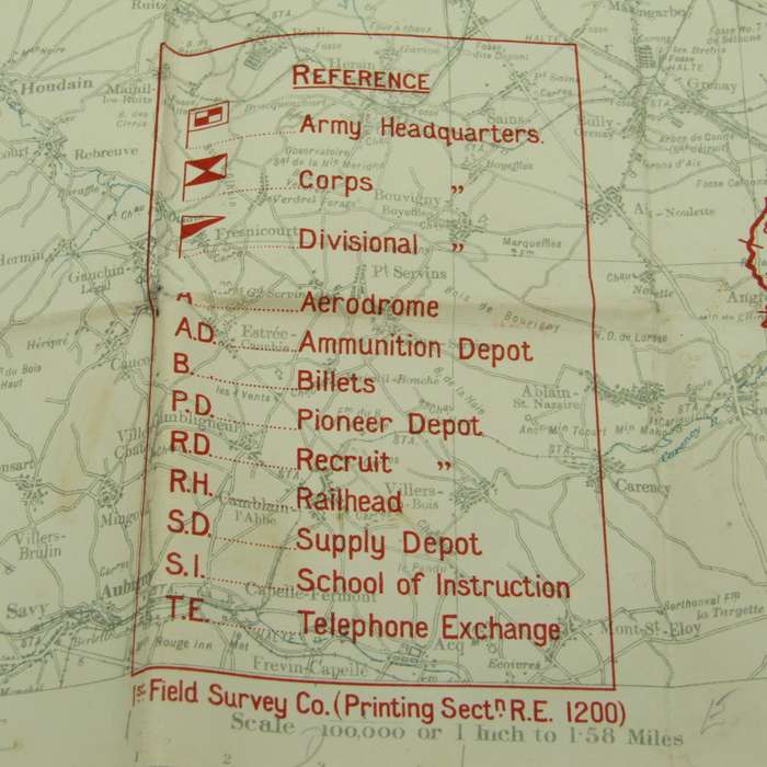 Forces Map WW1 Normandy area with Distribution of German forces on 15-6-1916