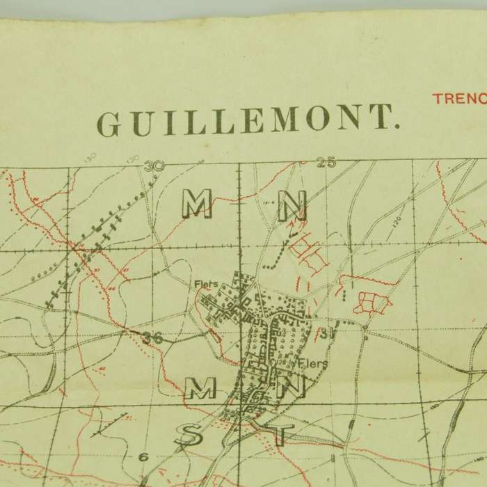 WW1 Trench Map of Guillemont 5/8/1916 - Just before the battle of early September 1916