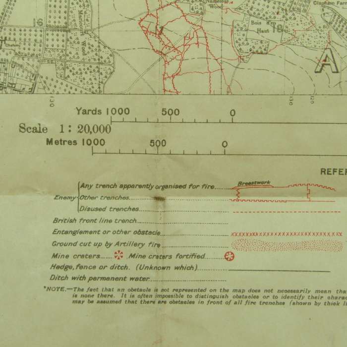 WW1 Trench Map of Guillemont 5/8/1916 - Just before the battle of early September 1916