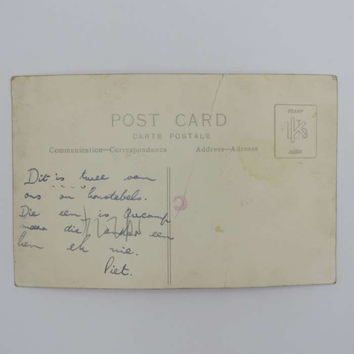 Vintage postcard of 2 police officers - South AFRICA - Identified as Aucamp and Pieter Kottich - cre