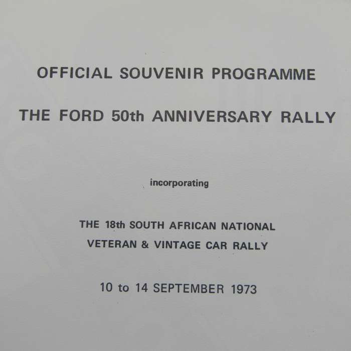 1973 Souvenir Programme for 18th National vintage and Veteran car rally