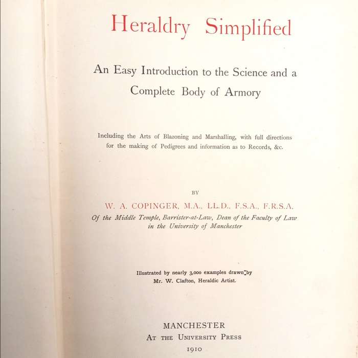 1910 First edition Heraldry Simplified - 1910 edition