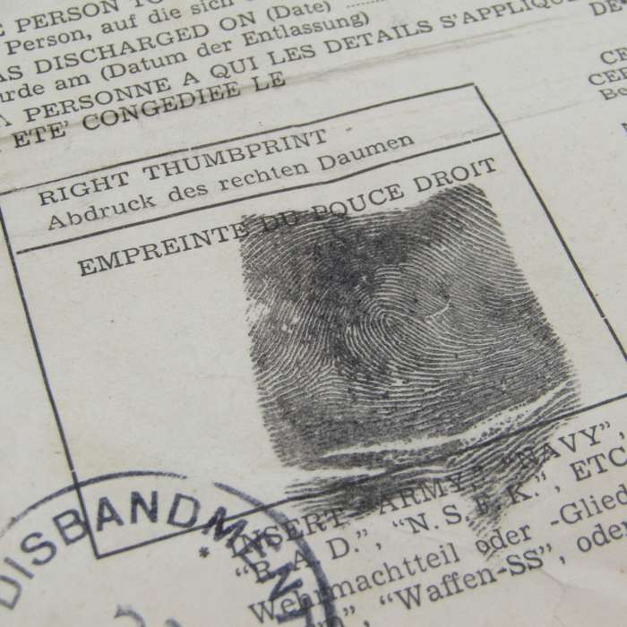 1946 Post WW2 Discharge paper - for Heinrich Pohl