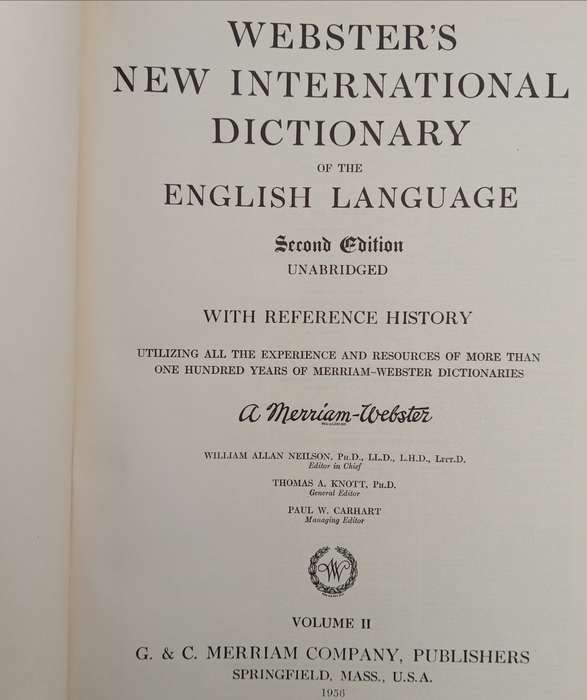 Webster`s New International Dictionary 1956 second edition in 3 volumes
