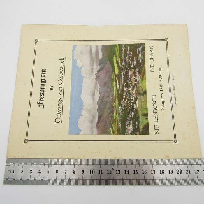 Stellenbosch 1938 Ossewa - trek Feesprogram - Die Braak - Baie skaars