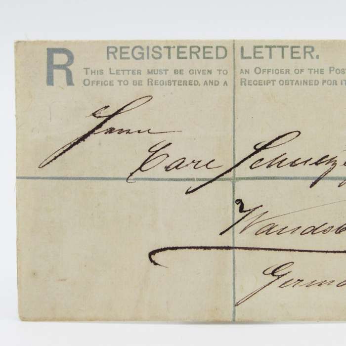 Registered letter from Monrovia , Liberia with 10 cents registration printing on the back